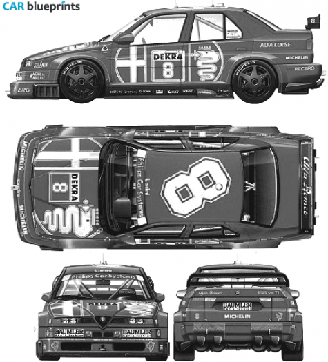 1996 Alfa Romeo 155 V6Ti Sedan blueprint