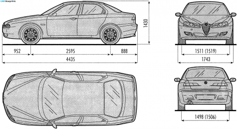 2003 Alfa Romeo 156 (Series 2) Sedan blueprint