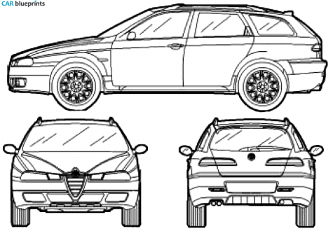 2005 Alfa Romeo 156 Crosswagon Q4 (Series 2) Wagon blueprint