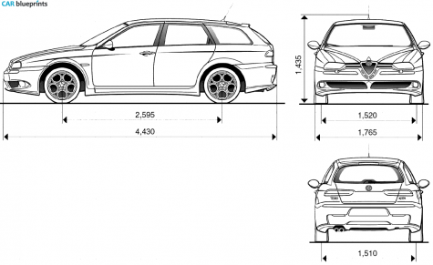 2002 Alfa Romeo 156 GTA Sportwagon Wagon blueprint