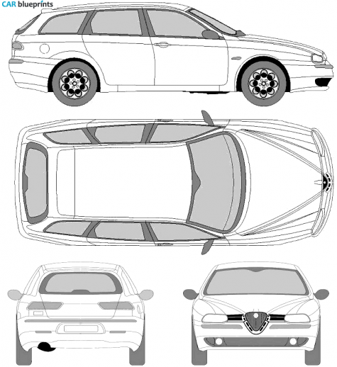 2001 Alfa Romeo 156 Sportwagon Wagon blueprint