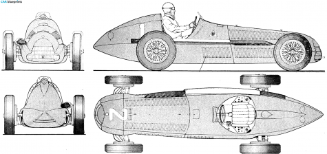 1950 Alfa Romeo 158 Alfetta OW blueprint
