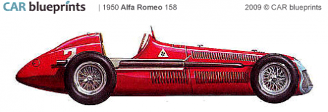 1950 Alfa Romeo 158 F1 OW blueprint