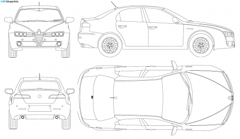 2007 Alfa Romeo 159 Sedan blueprint