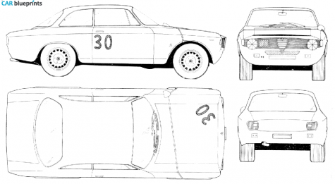 1965 Alfa Romeo Giulia Sprint 1600 GTA Coupe blueprint