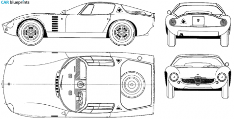 1963 Alfa Romeo 1600 GTZ Coupe blueprint