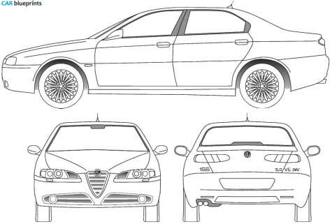 2005 Alfa Romeo 166 Sedan blueprint