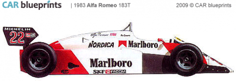 1983 Alfa Romeo 183T F1 OW blueprint