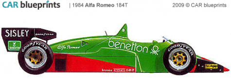 1984 Alfa Romeo 184T F1 OW blueprint