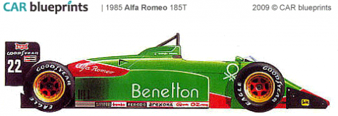 1985 Alfa Romeo 185T F1 OW blueprint