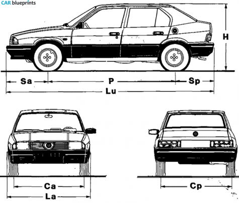 1983 Alfa Romeo 33 (Series 1) Hatchback blueprint