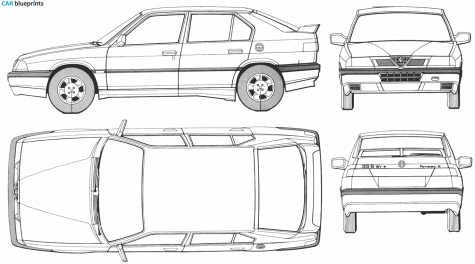 1992 Alfa Romeo 33 Permanent 4 (Series 2) Hatchback blueprint