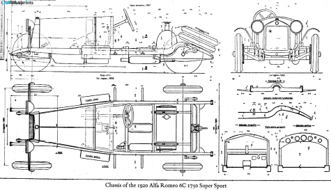 1929 Alfa Romeo 6C 1750 Super Sport Chassis OW blueprint