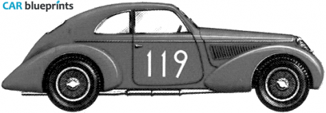 1937 Alfa Romeo 6C 2300B Mille Miglia Coupe blueprint