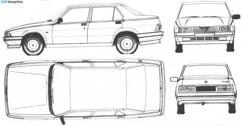 1985 Alfa Romeo 75 Sedan blueprint