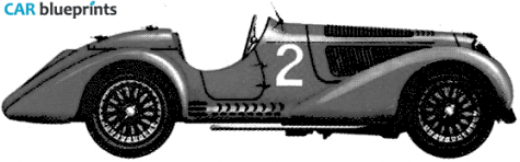 1936 Alfa Romeo 8C 2900 Mille Miglia Cabriolet blueprint