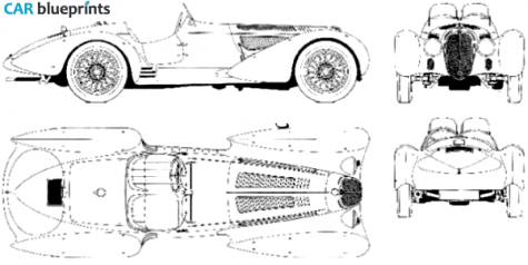 1937 Alfa Romeo 8C 2900 Cabriolet blueprint