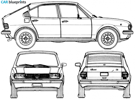 1972 Alfa Romeo Alfasud (Series 1) Hatchback blueprint