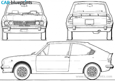 1976 Alfa Romeo Alfasud Ti Hatchback blueprint