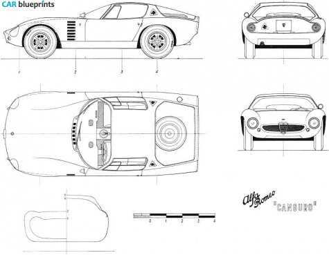 1964 Alfa Romeo Canguro Bertone Coupe blueprint