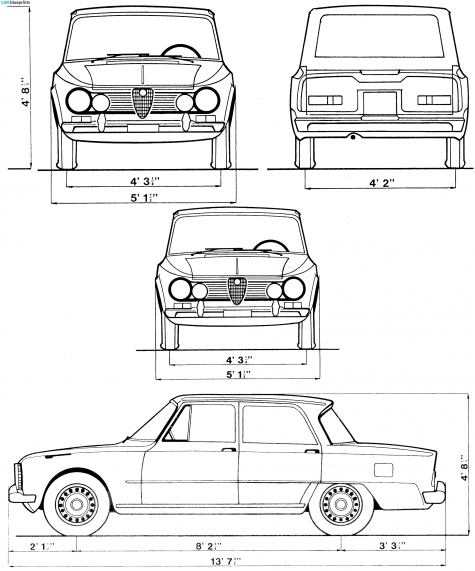 1962 Alfa Romeo Giulia Sedan blueprint