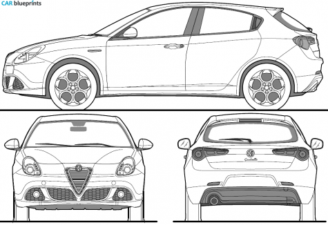 2010 Alfa Romeo Giulietta Hatchback blueprint