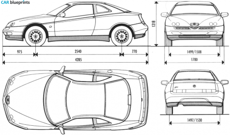 1997 Alfa Romeo GTV Coupe blueprint