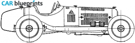 1934 Alfa Romeo P3 Tipo B Cabriolet blueprint