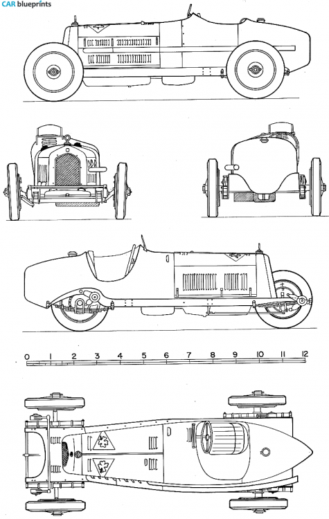 1932 Alfa Romeo 8C 2300 Monza OW blueprint