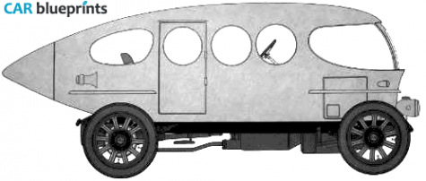 1914 Alfa Romeo A.L.F.A 40/60 HP Aerodinamica Prototype Minivan blueprint