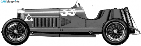 1923 Alfa Romeo RL Targa Florio Targa blueprint