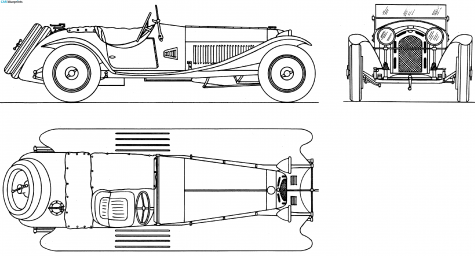 1933 Alfa Romeo Spider Cabriolet blueprint