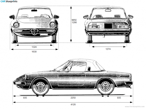 Alfa Romeo Spider Roadster blueprint