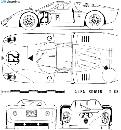 1968 Alfa Romeo Tipo 33 Coupe blueprint