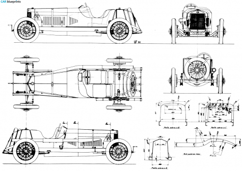 1930 Alfa Romeo Targa Florio Targa blueprint