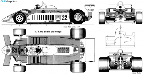 1980 Alfa Romeo 179B F1 OW blueprint