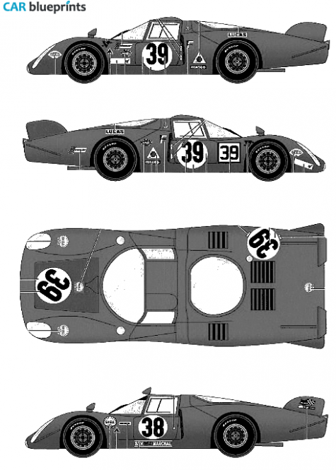 1969 Alfa Romeo Tipo 33 Le Mans Coupe blueprint