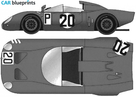 1967 Alfa Romeo Tipo 33 Stradale Nururgring Targa blueprint