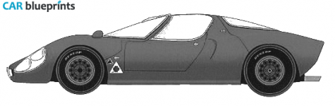 1968 Alfa Romeo Tipo 33 Stradale Coupe blueprint