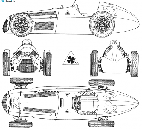 1948 Alfa Romeo 158 Alfetta Cabriolet blueprint