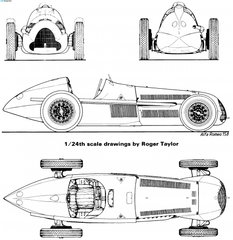 1939 Alfa Romeo Typo 158 OW blueprint