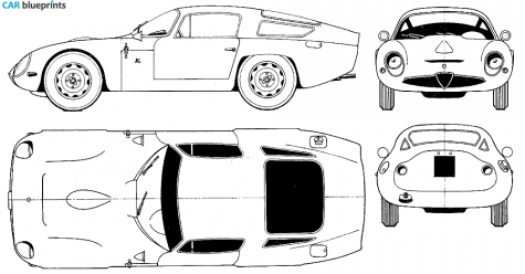 1963 Alfa Romeo Tipo GTZ Coupe blueprint