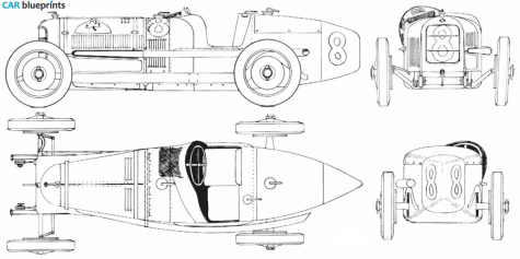 1924 Alfa Romeo Tipo P2 Cabriolet blueprint