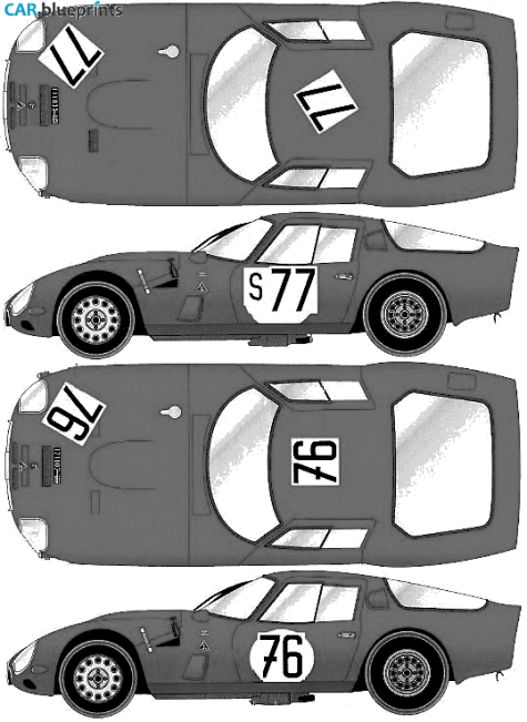 1966 Alfa Romeo TZ2 Coupe blueprint