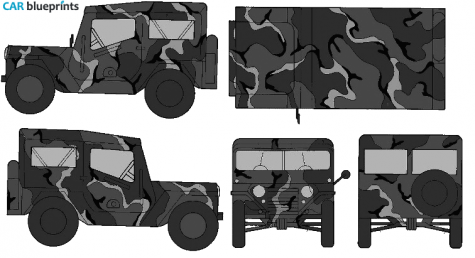 AM General M151 Mutt SUV blueprint