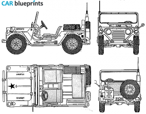 1959 AM General M151A2 MUTT Cabriolet blueprint