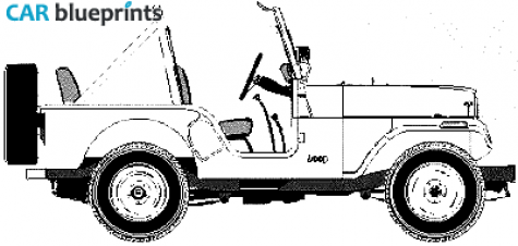 1954 AMC Jeep CJ5 Standard SUV blueprint