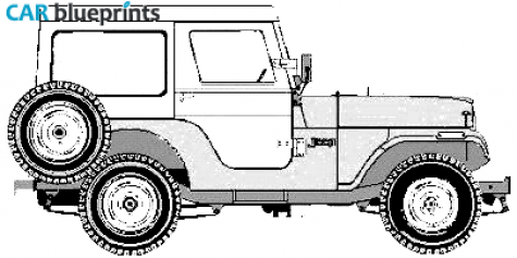 1954 AMC Jeep CJ5 Standard SUV blueprint