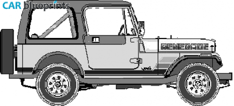 1970 AMC Jeep CJ7 Renegade SUV blueprint