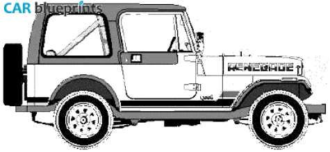 1982 AMC Jeep CJ7 Renegade II SUV blueprint